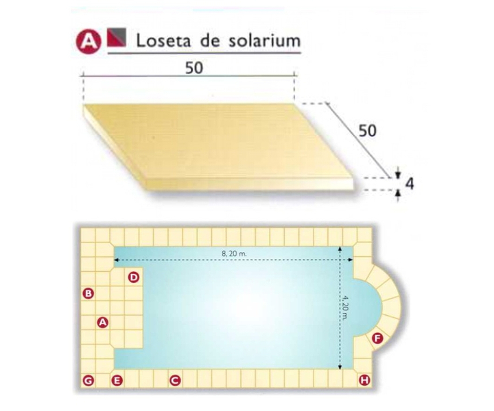 Solarium Granitur 50x50 cms